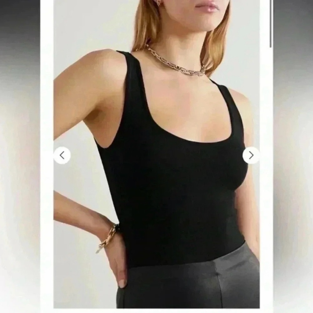 GOOD AMERICAN Feel Good ribbed cotton-blend bodysuit in
Black